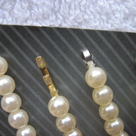 4 Goody Fashionow Luxe Shiny White Pearl Beaded Bobby Slide Hair Pins Ball Tips - Picture 4 of 6